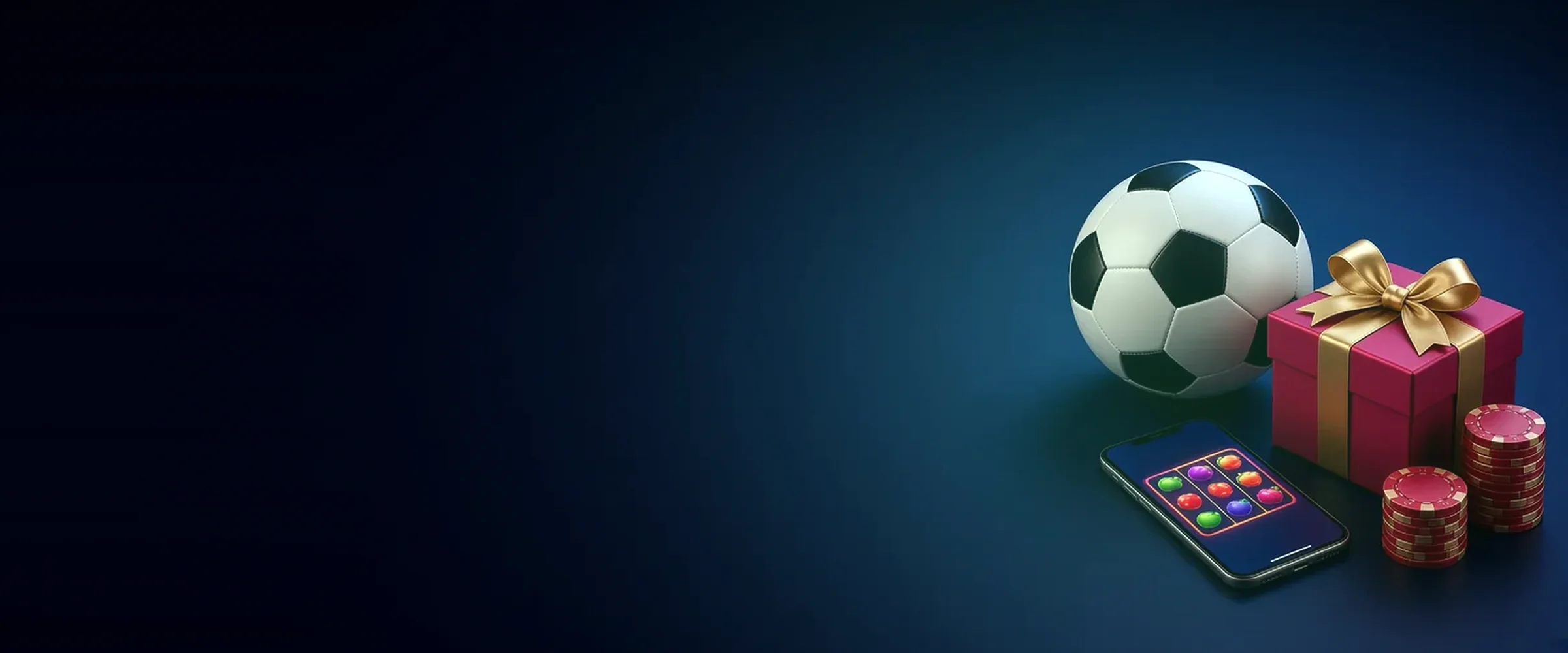 Soccer ball, gift box and a slot game on a phone, IVIBET