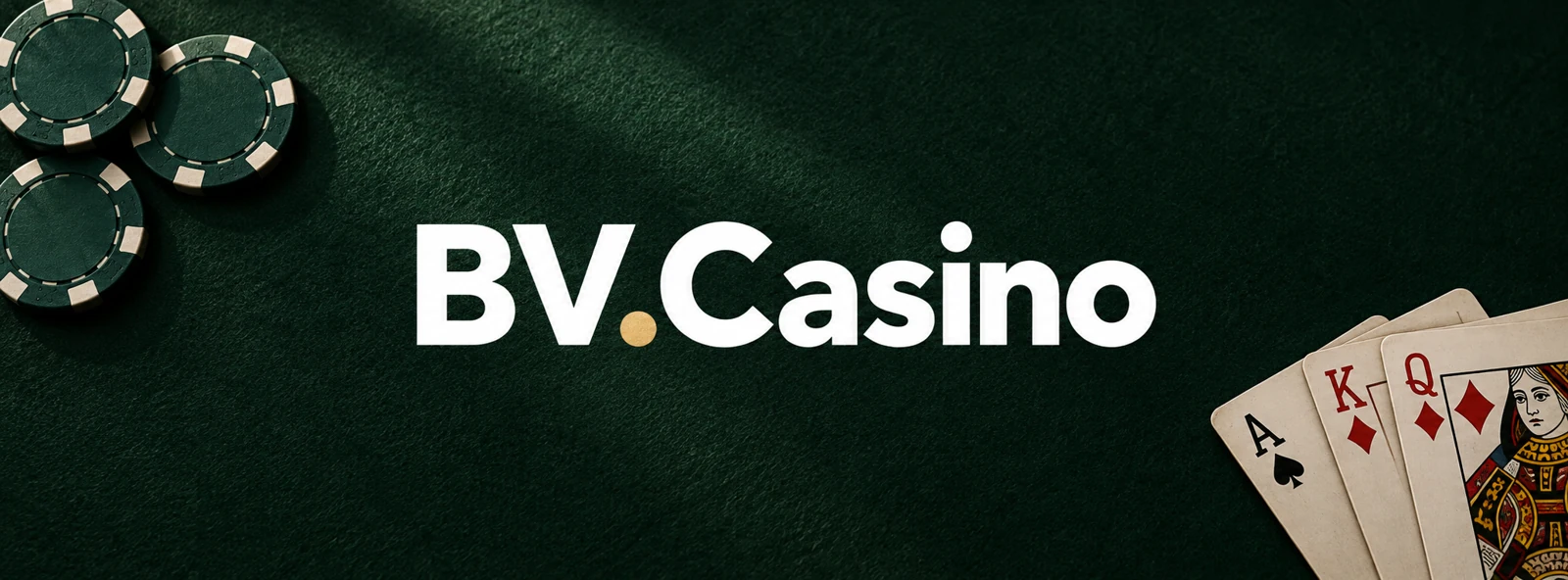 BV.Casino — brand banner with playing cards and poker chips