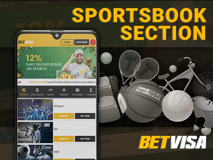 Betting on sports events in the BetVisa mobile app