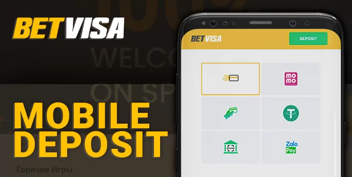 Deposit via mobile device at BetVisa online casino