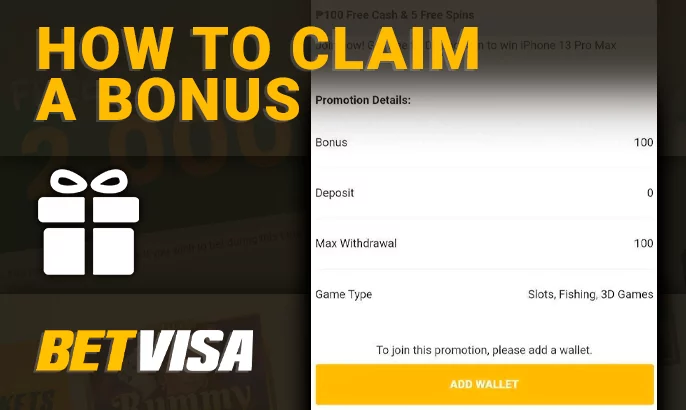 How to activate a bonus at BetVisa online casino - step by step instructions