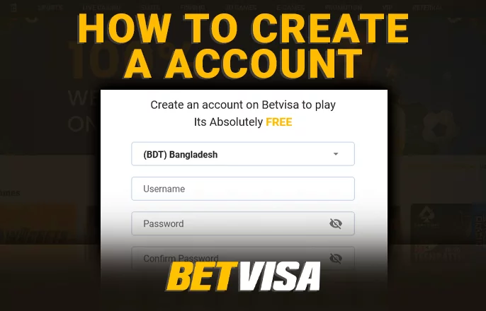BetVisa casino registration form - how to create a new account