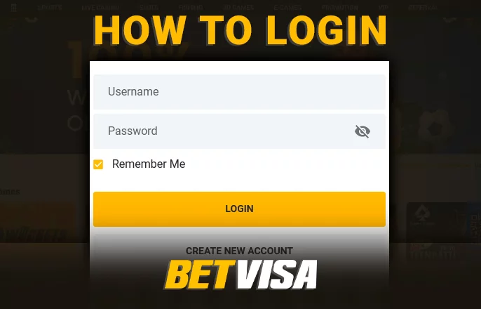BetVisa account authorization form - how to log in to your account