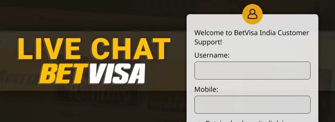 Live chat with support on the BetVisa casino website