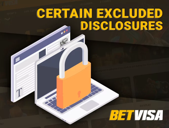 Reasons for disclosing player information on the BetVisa website