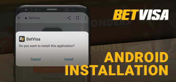 Memasang aplikasi android BetVisa di android - proses pemasangan