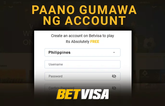 BetVisa casino registration form - paano gumawa ng bagong account