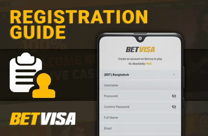 Pendaftaran di situs kasino BetVisa melalui ponsel - cara membuat akun baru