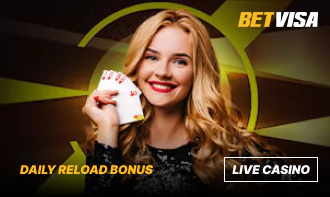 BetVisa Daily Reload Bonus on Live Casino
