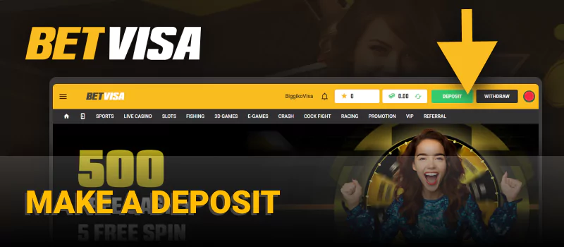 Make a deposit on Betvisa