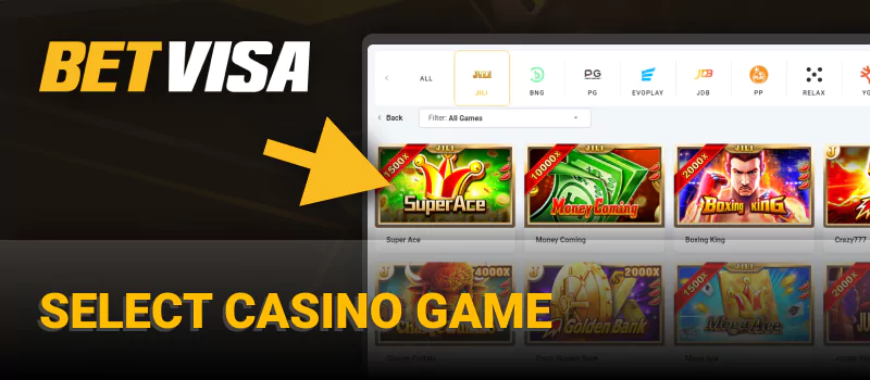 Select Betvisa casino game